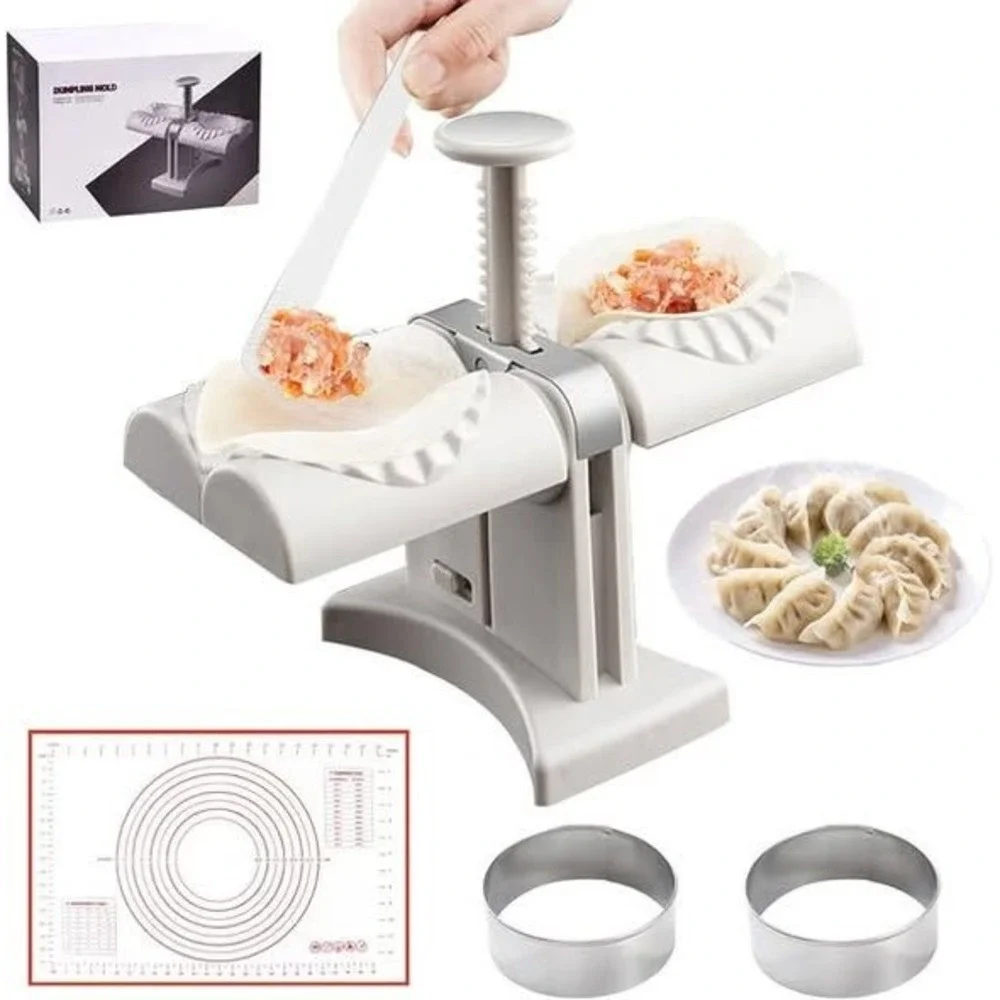 Automatic Dumpling Maker Kitchen Tool Set Stainless Steel‎ Cutters Dough Press